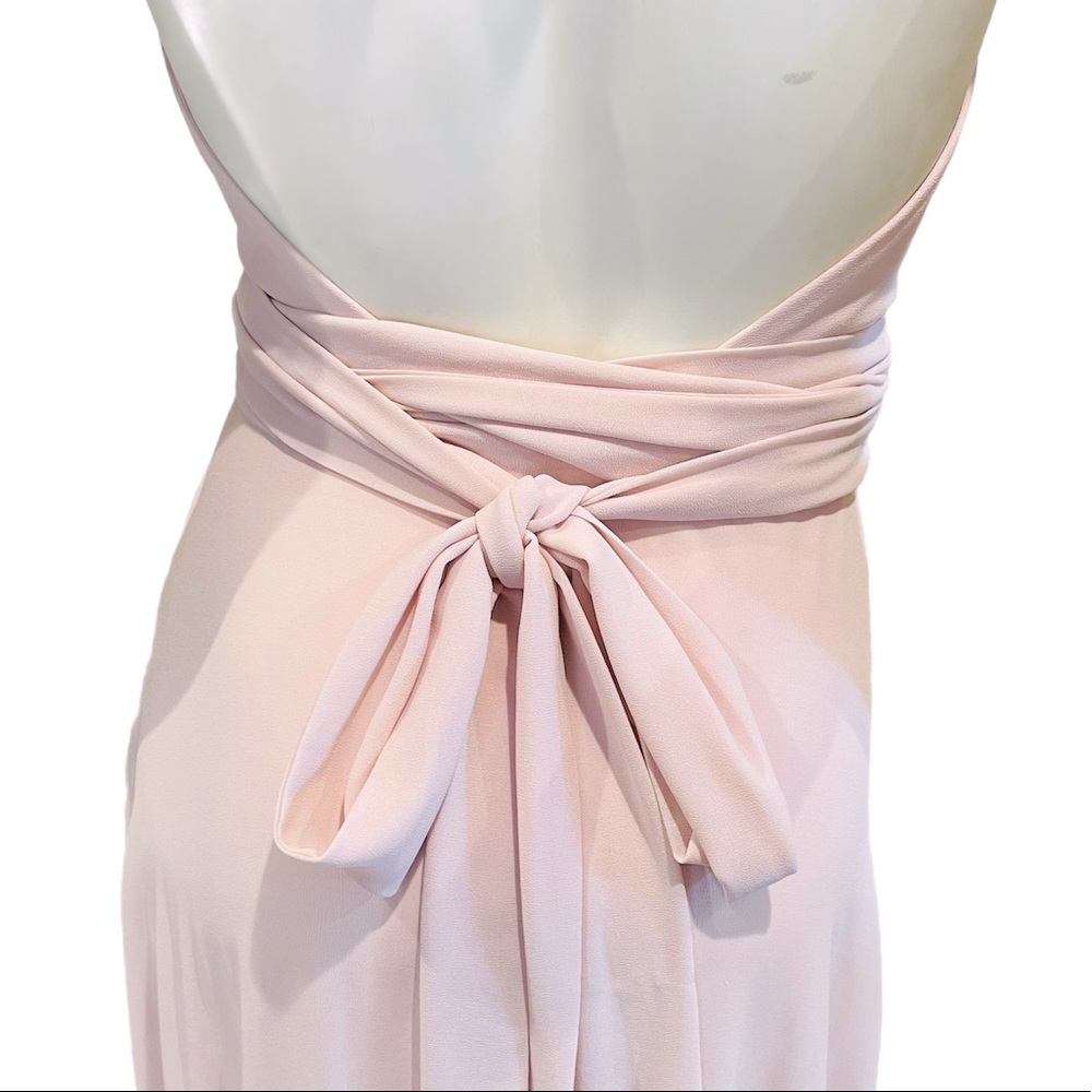 Lulu’s First Comes Love Pink Chiffon Halter Maxi Dress - Picture 9 of 13